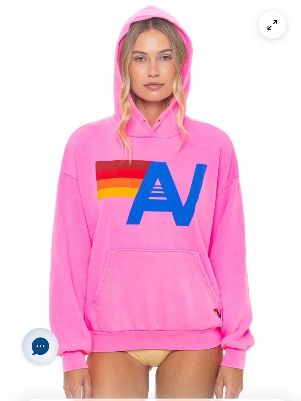 Aviator Nation Neon Pink Logo Relaxed Pullover Hoodie & Sweatpants Set M - Picture 7 of 15
